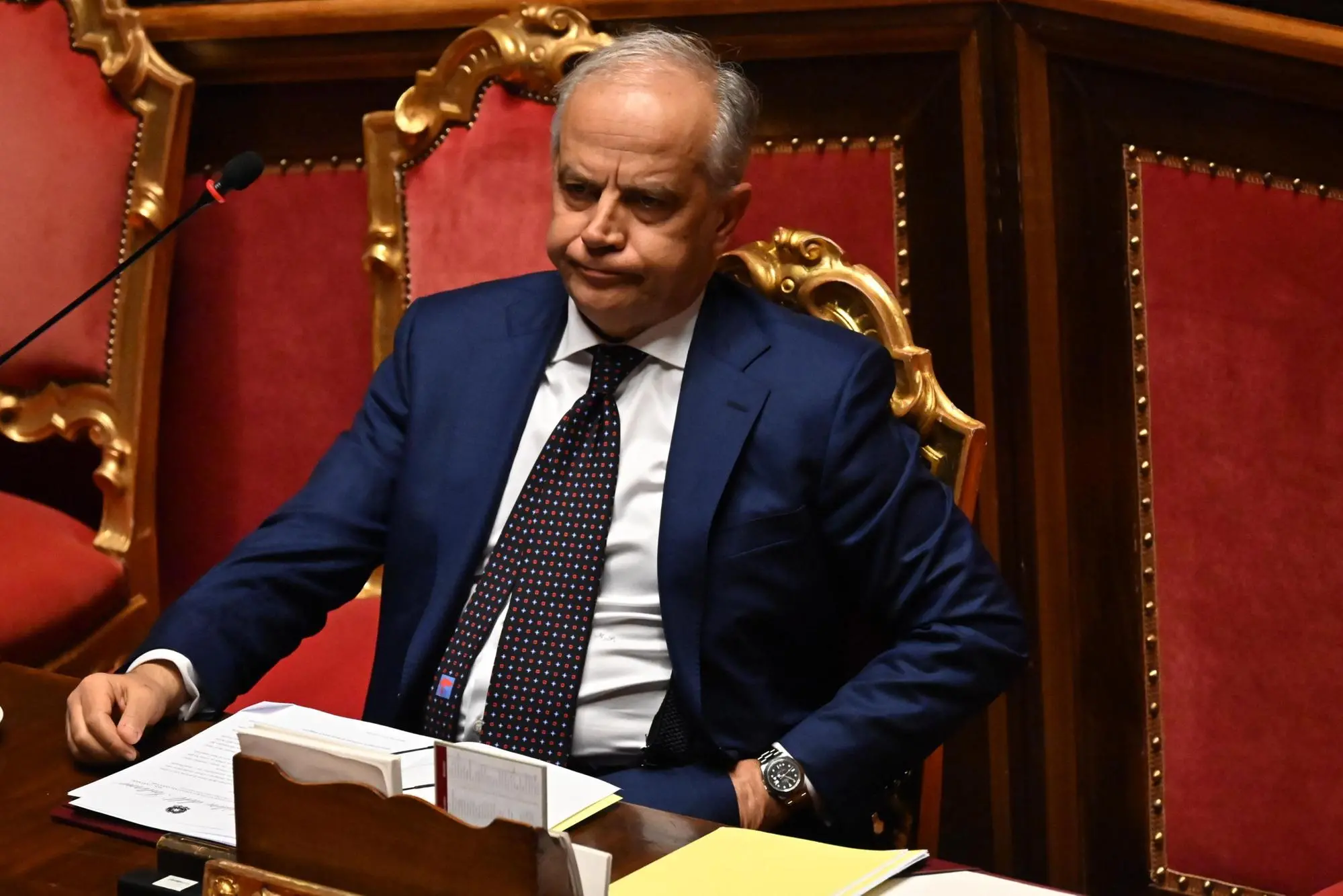 Il ministro Matteo Piantedosi nel corso del question time al Senato, Roma 23 gennaio 2025. ANSA/MAURIZIO BRAMBATTI