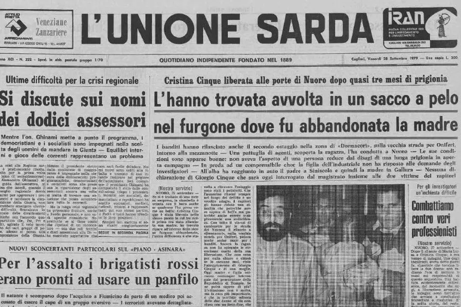 #AccaddeOggi: 27 settembre 1979, i rapitori liberano Cristina Cinque