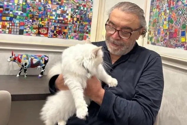 Nino Frassica e il suo gatto (foto Instagram)