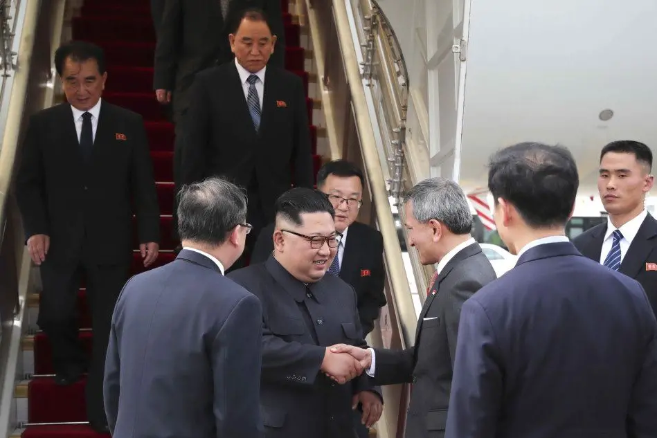 L'arrivo di Kim Jong-un a Singapore