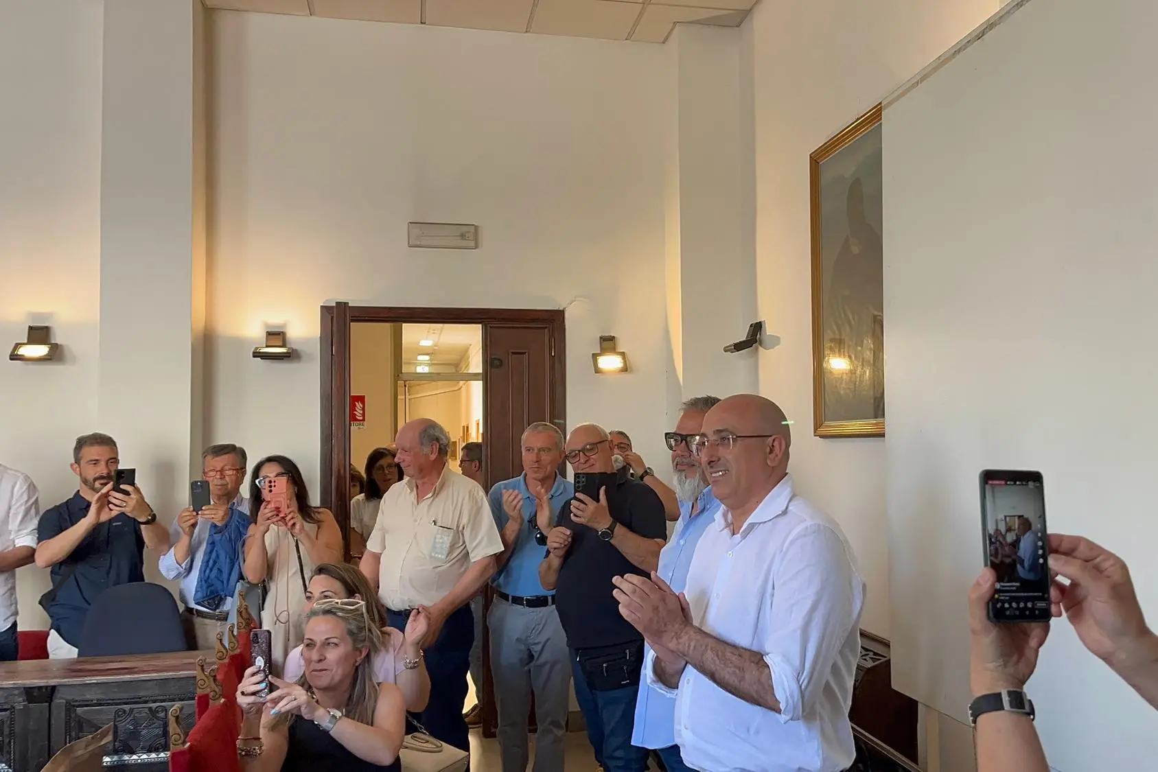 Fenu applaude alla proclamazione (foto Ledda)