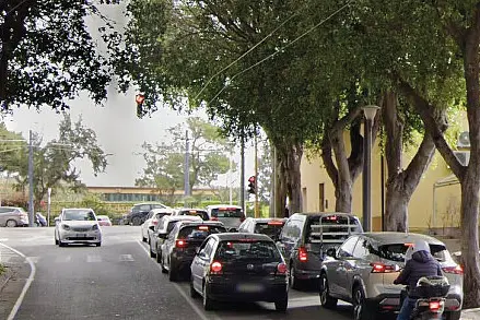 Cagliari, il tratto finale di viale Merello verso piazza D'Armi
