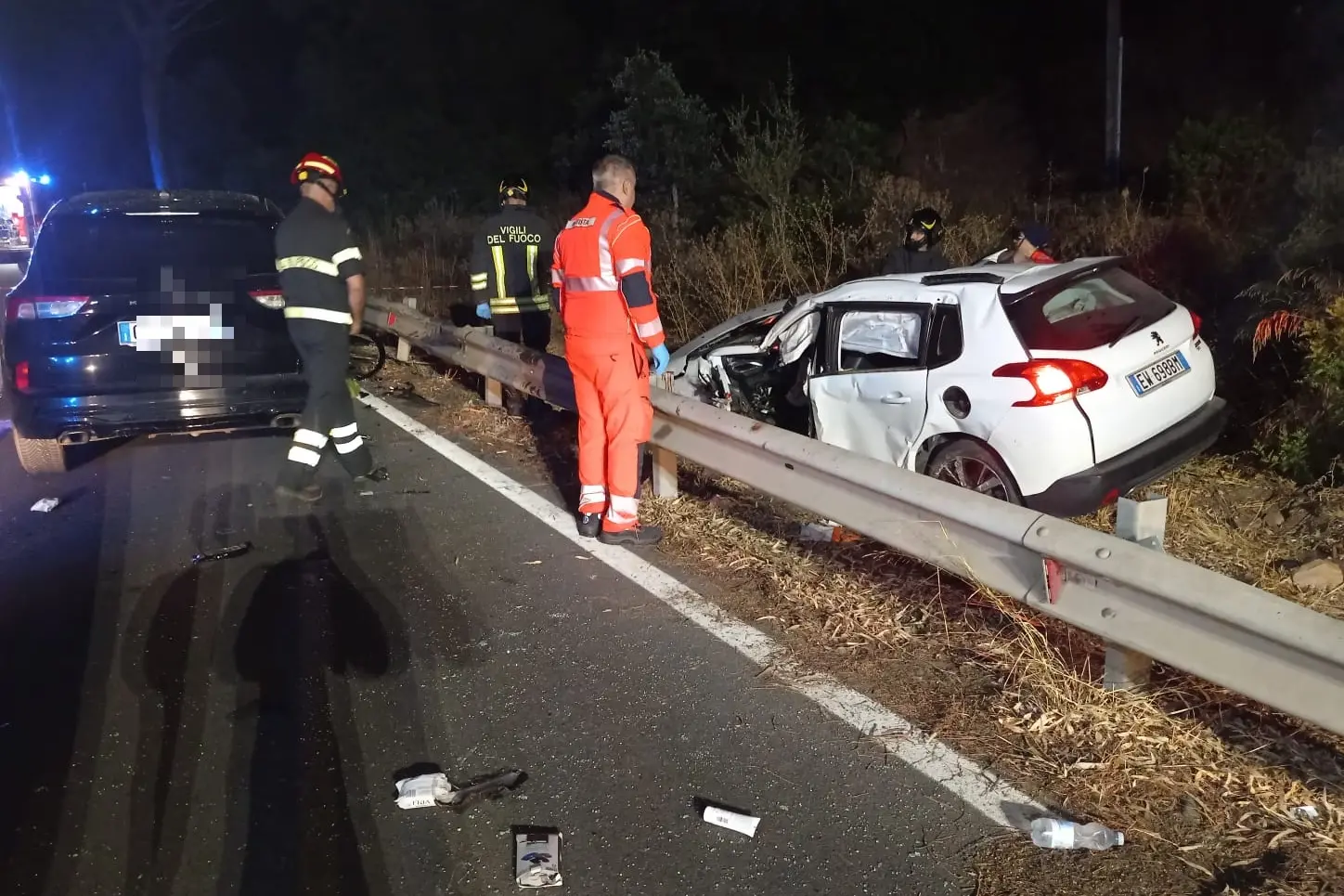 Due delle auto coinvolte nell'incidente