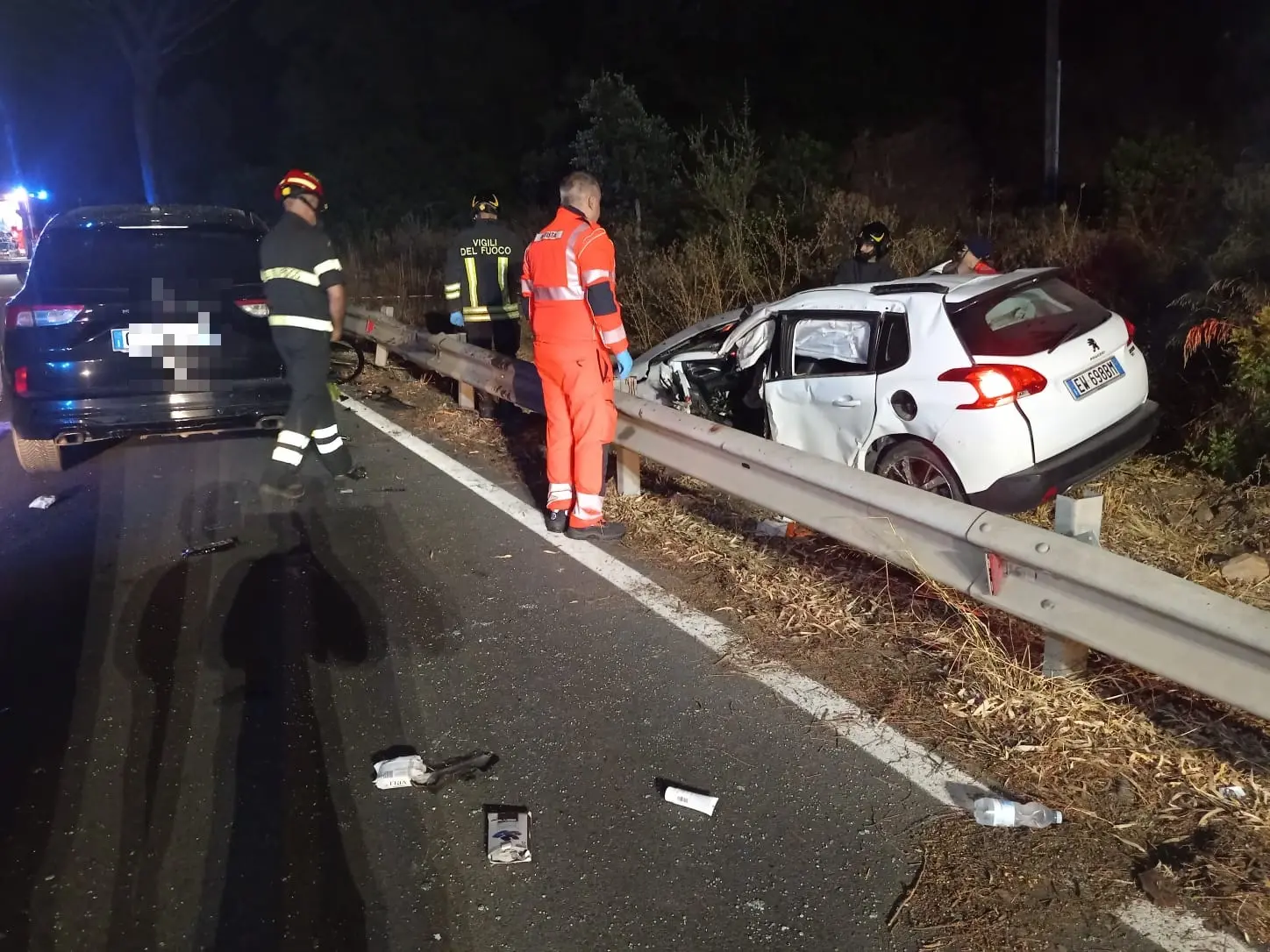 Due delle auto coinvolte nell'incidente
