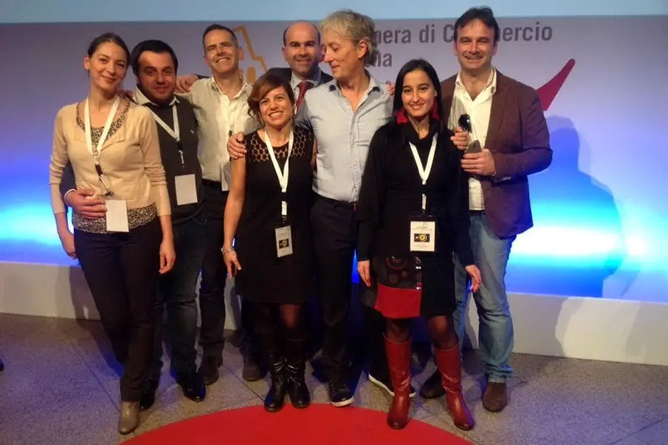 Da sinistra: Federica Serra, Luigi Cocco, Lucio Murru, Fabrizio Palazzari, Serena Orizi, Riccardo Luna, Francesca Casula, Nicola Pirina