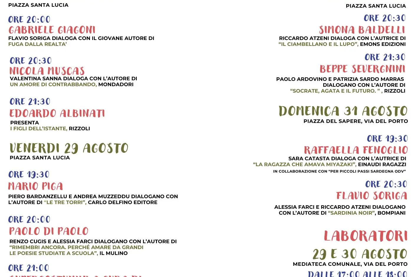 Lìgghjendi 2025, il programma