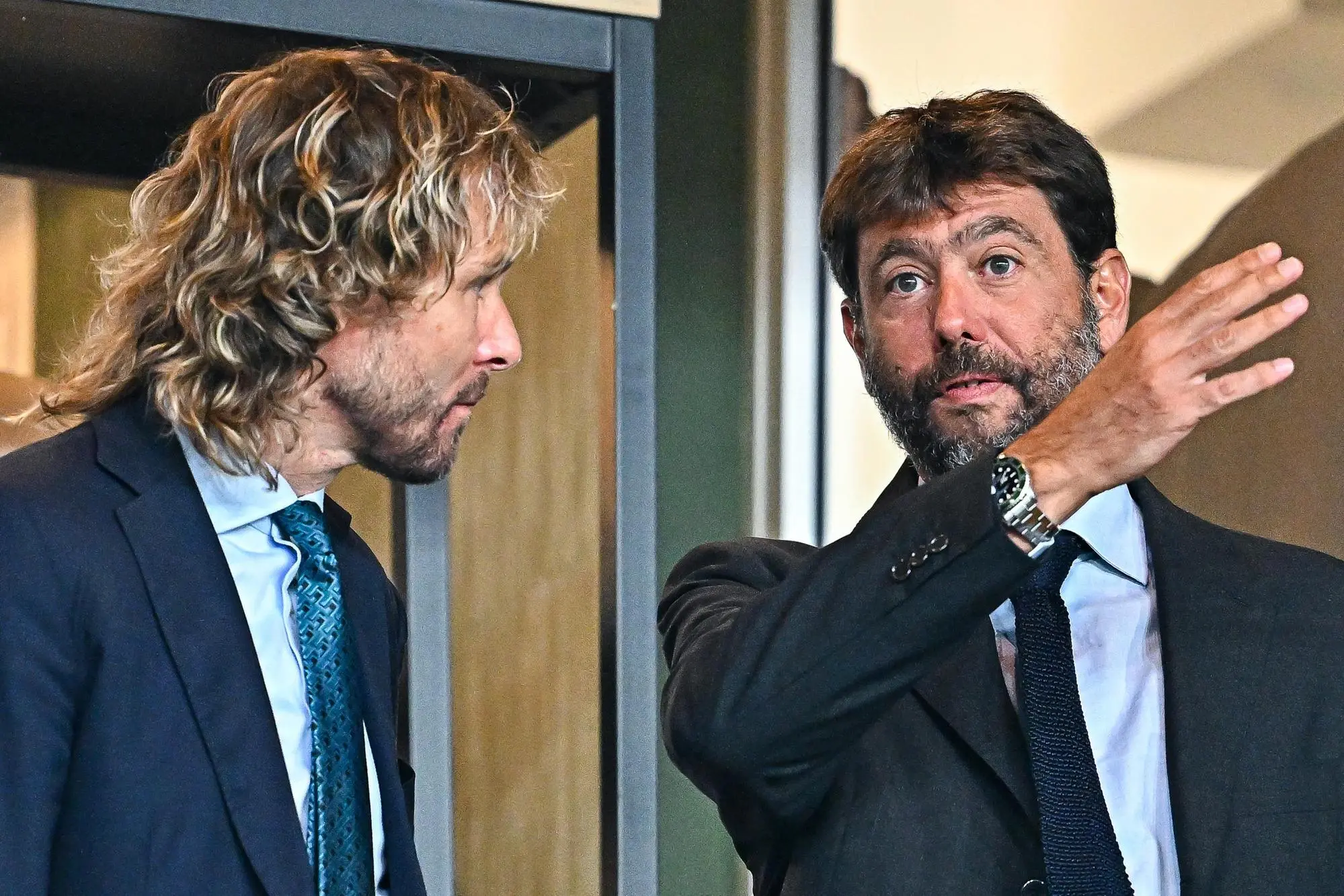 Pavel Nedved e Andrea Agnelli (Ansa)