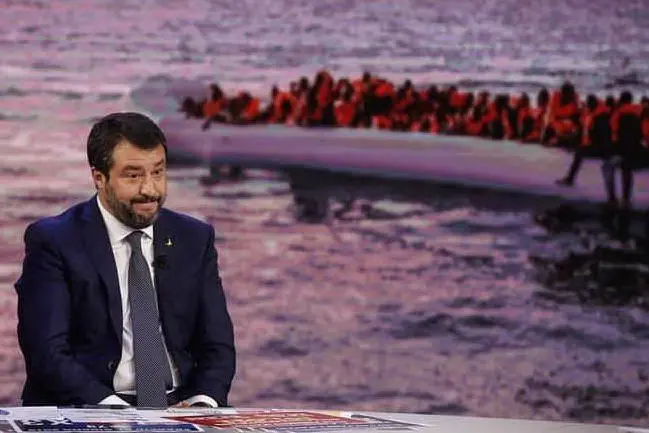 Matteo Salvini a Porta a Porta nell'ottobre 2019 (Ansa)