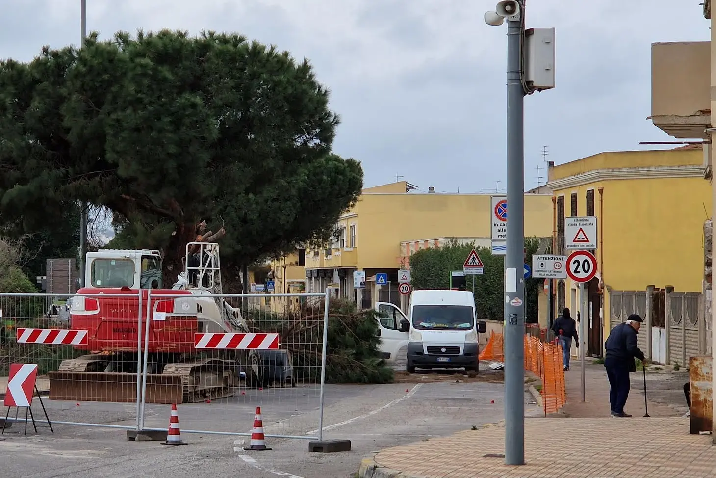 L'intervento in via Cabras