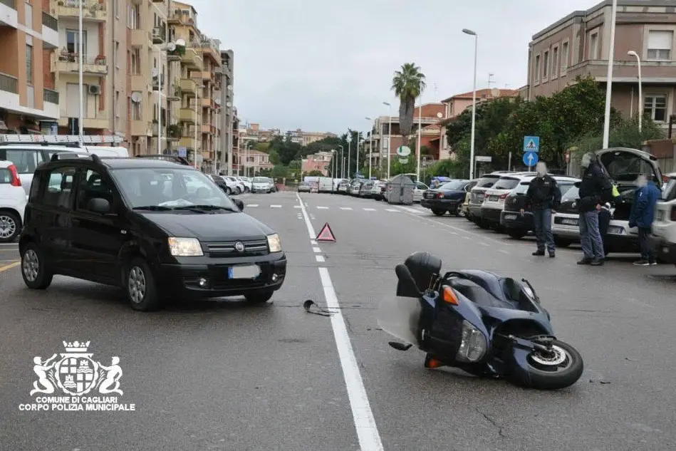 Il luogo dell'incidente (Foto Polizia Municipale)