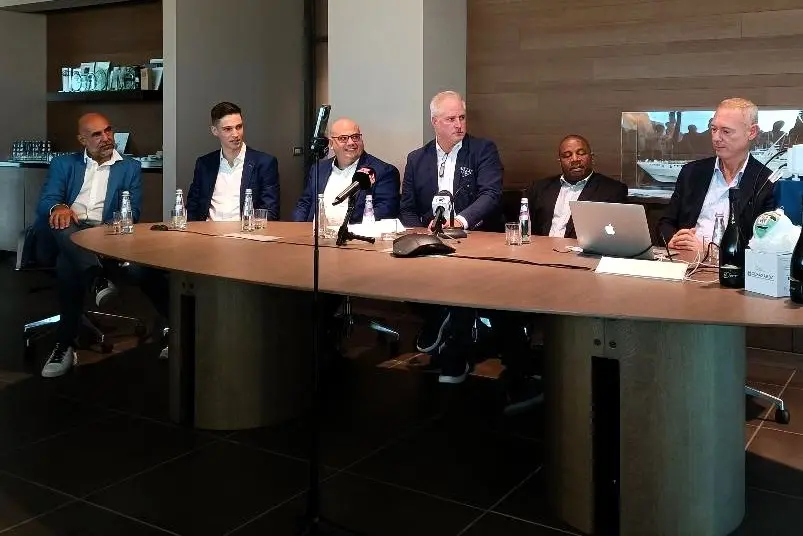 La presentazione di SwissPro a Olbia con Surace e Marino (foto Giagnoni)