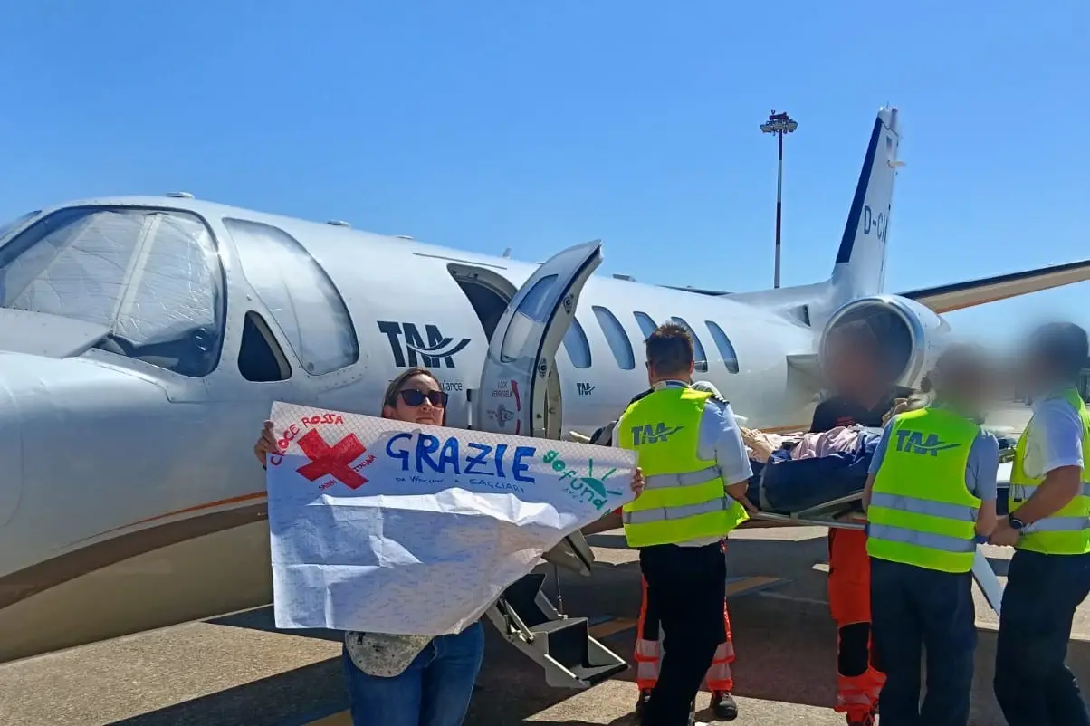 Atterraggioa cagliari di federica Cossu e sua madre