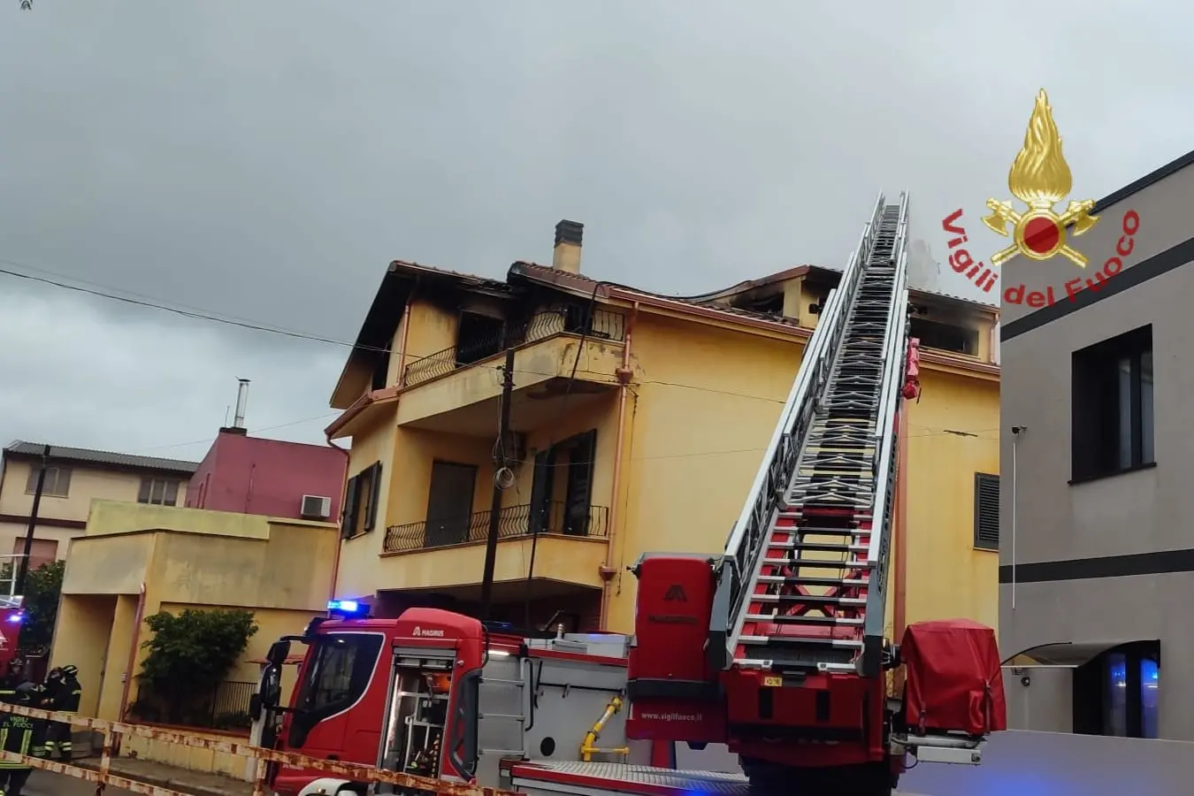 L'intervento a Villacidro (foto Vigili del fuoco)