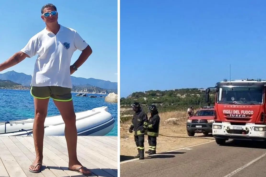 A sinistra Luca Rivera, a destra il luogo del tragico incidente