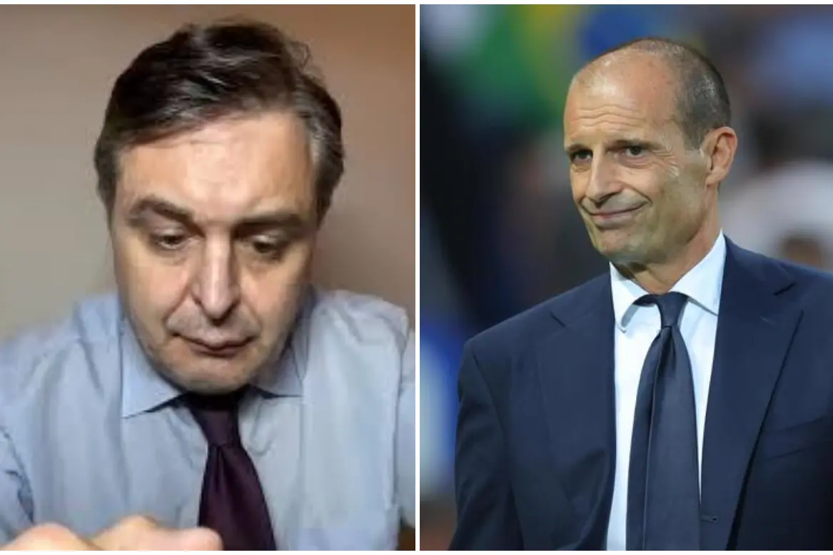 Andrea Diprè e Massimiliano Allegri (foto Instagram e Ansa)
