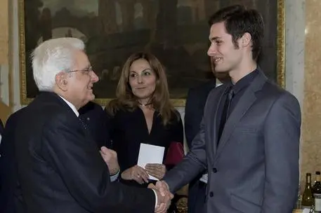 Jacopo Tissi qui con Sergio Mattarella (Ansa)