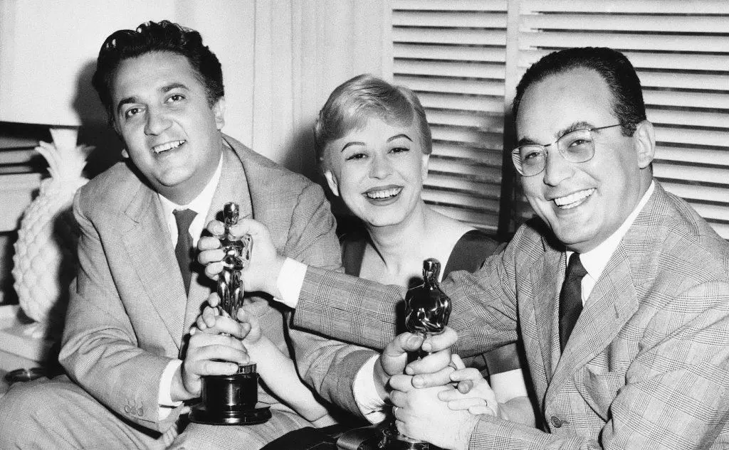 Con Giulietta Masina e Dino De Laurentiis