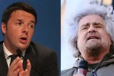 Matteo Renzi e Beppe Grillo