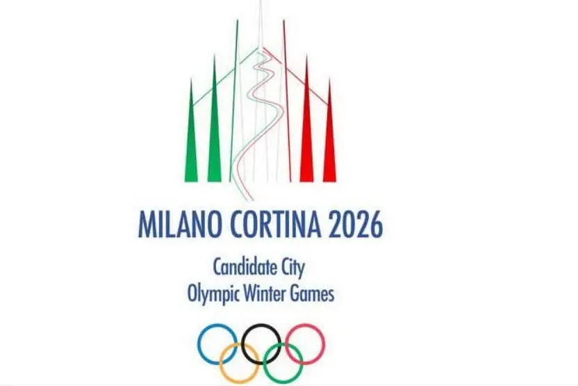 Il logo della candidatura in tandem di Milano e Cortina (foto Twitter Coni)