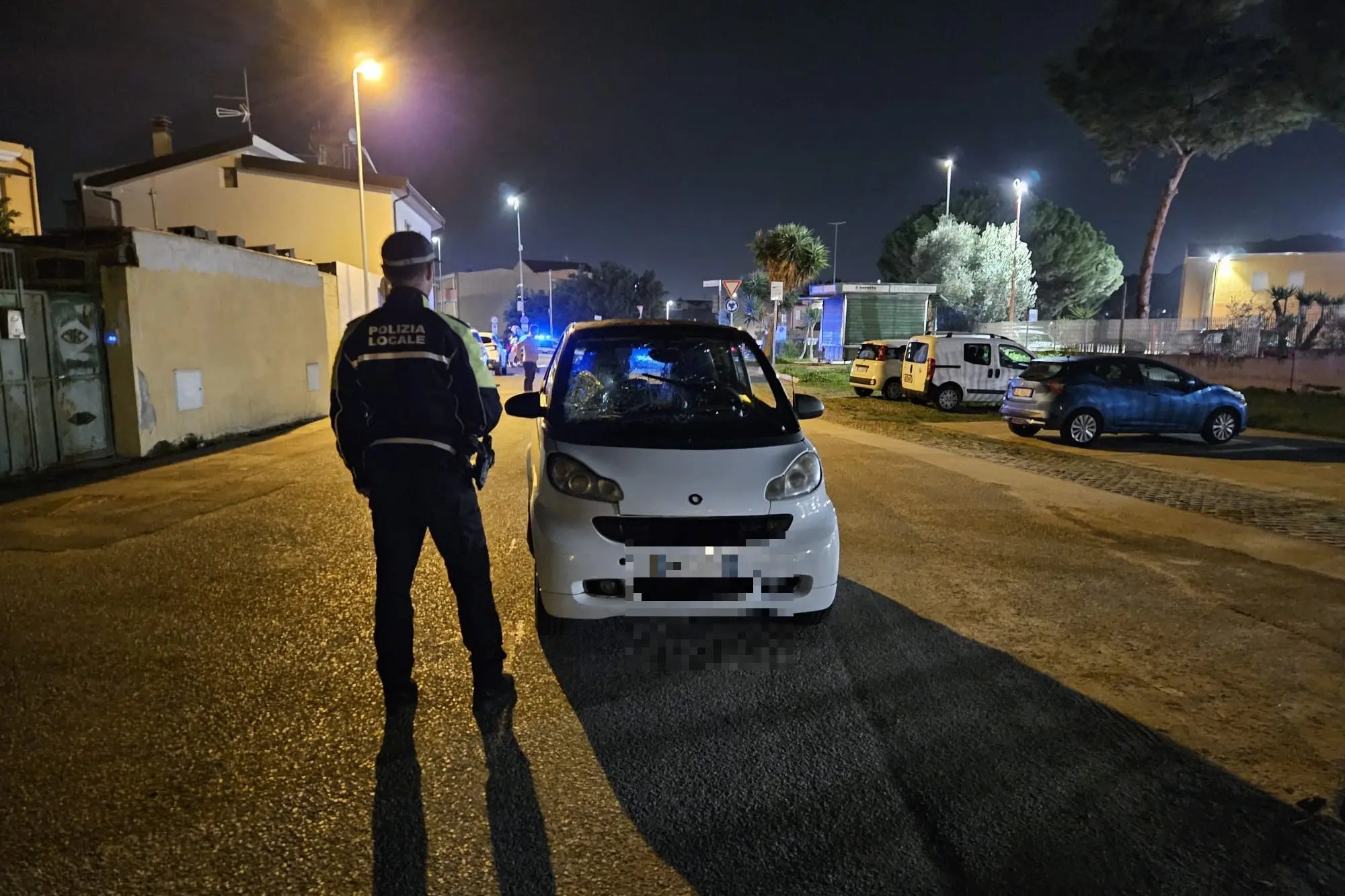 Il luogo dell'incidente (Foto Polizia locale)