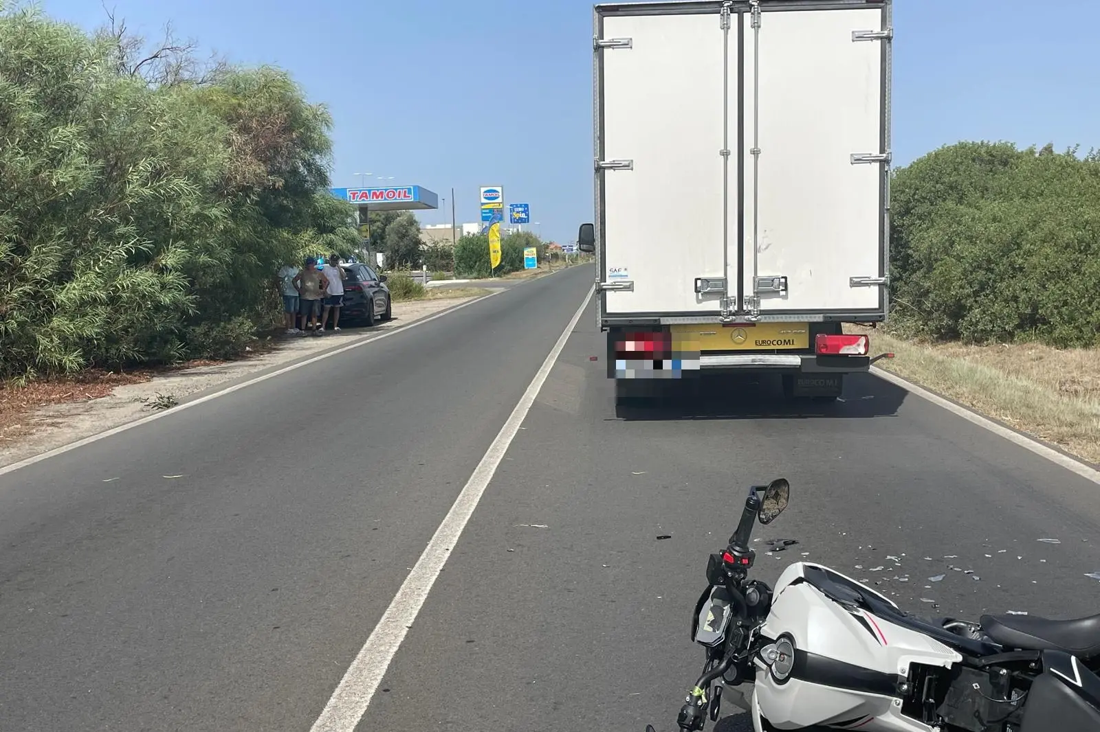 I mezzi coinvolti nell'incidente a San Giovanni Suergiu (Fabio Murru)