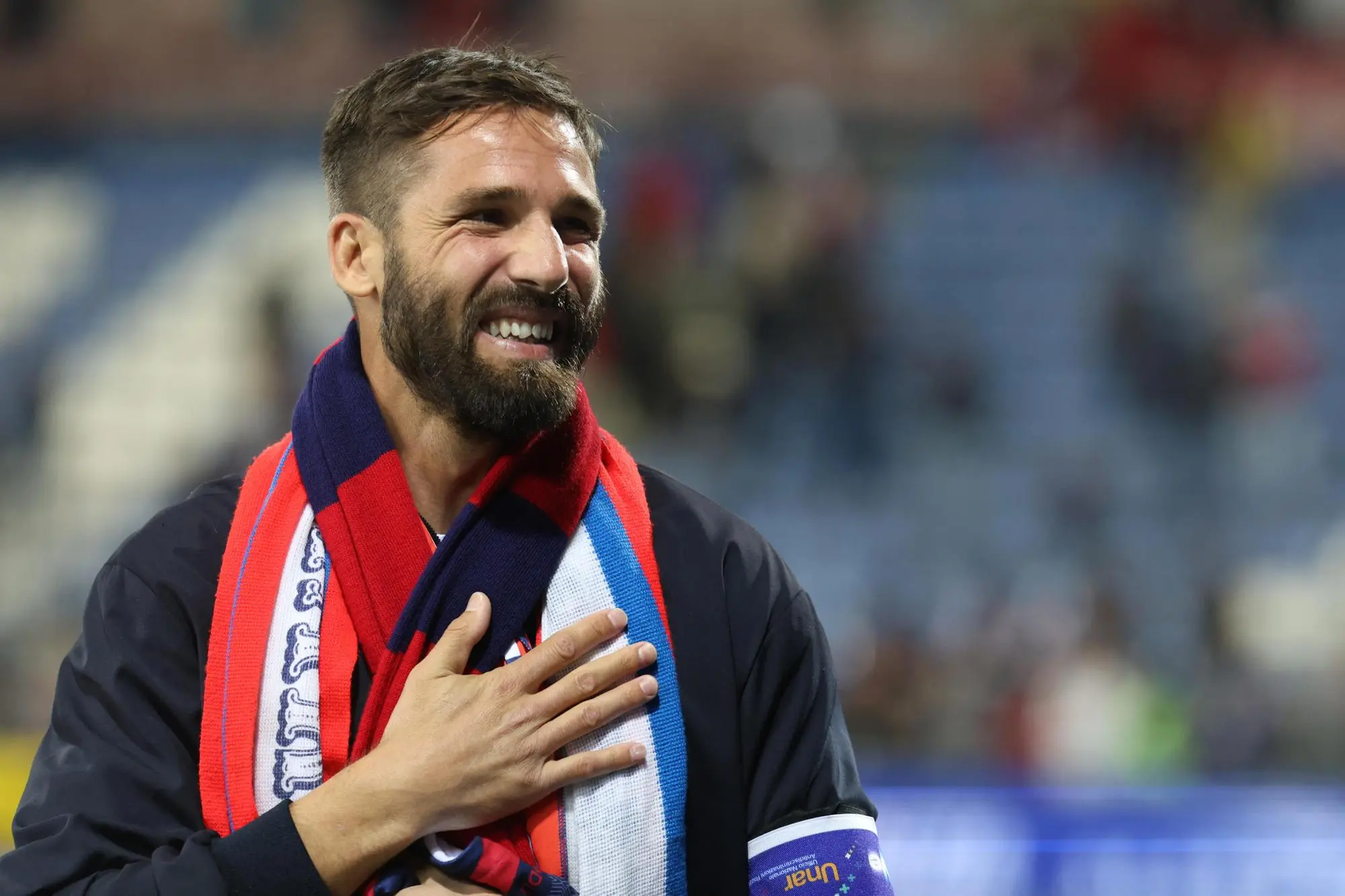 Leonardo Pavoletti al termine di Cagliari-Torino (foto Ansa)