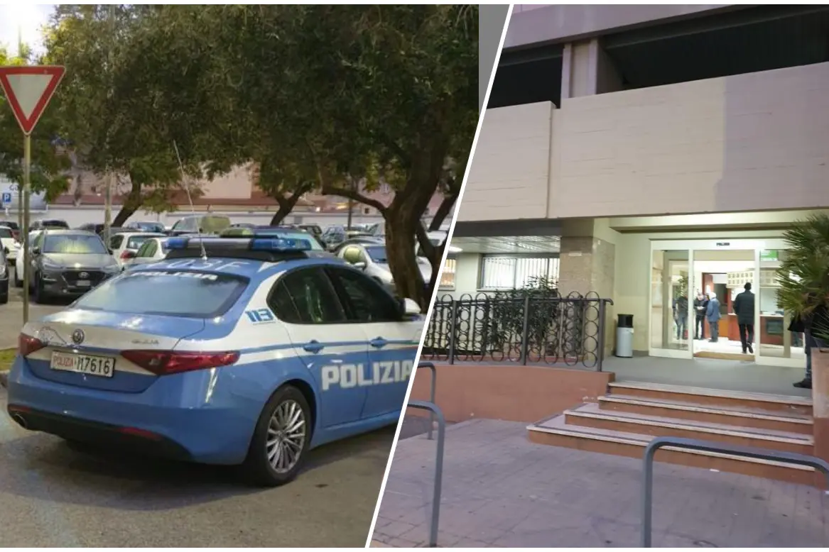 La polizia e gli uffici del Comune di Cagliari in piazza De Gasperi (L'Unione Sarda)