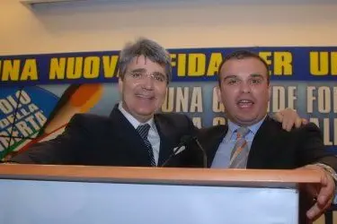 Fedele Sanciu e Matteo Sanna a una convention del popolo delle libertà.