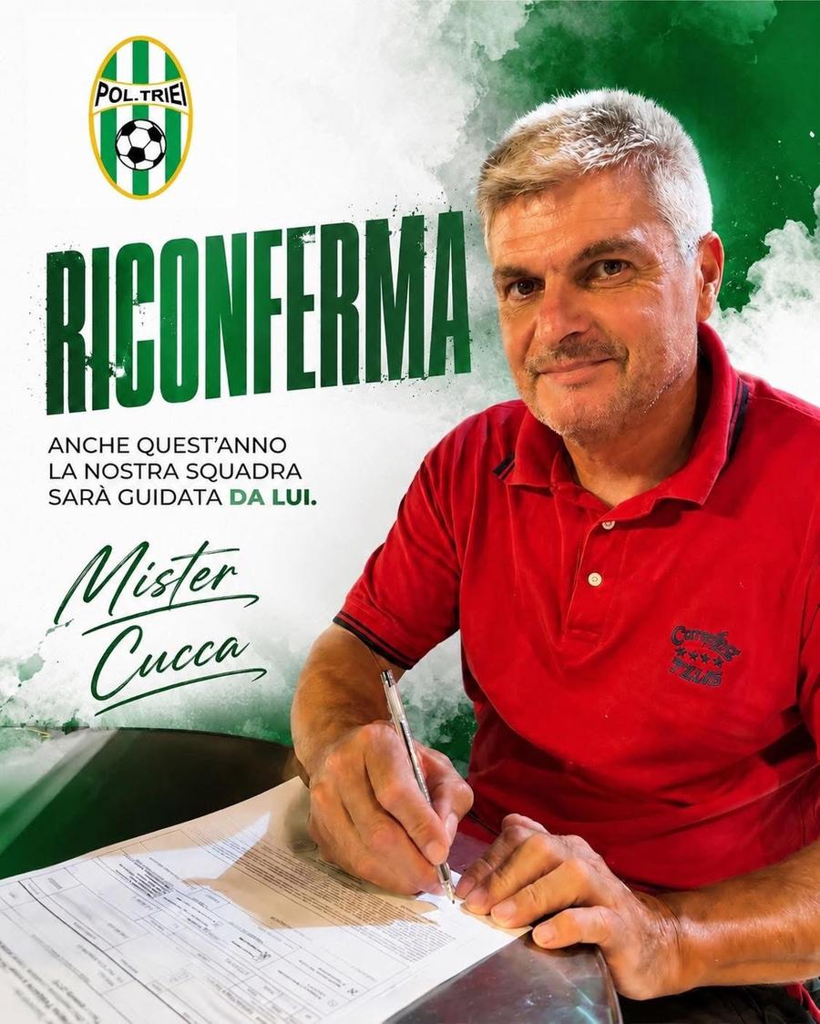 Seconda categoria, il Triei conferma l'allenatore Davide Cuca