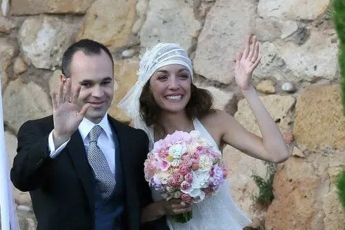Andres Iniesta con la moglie Anna Ortiz