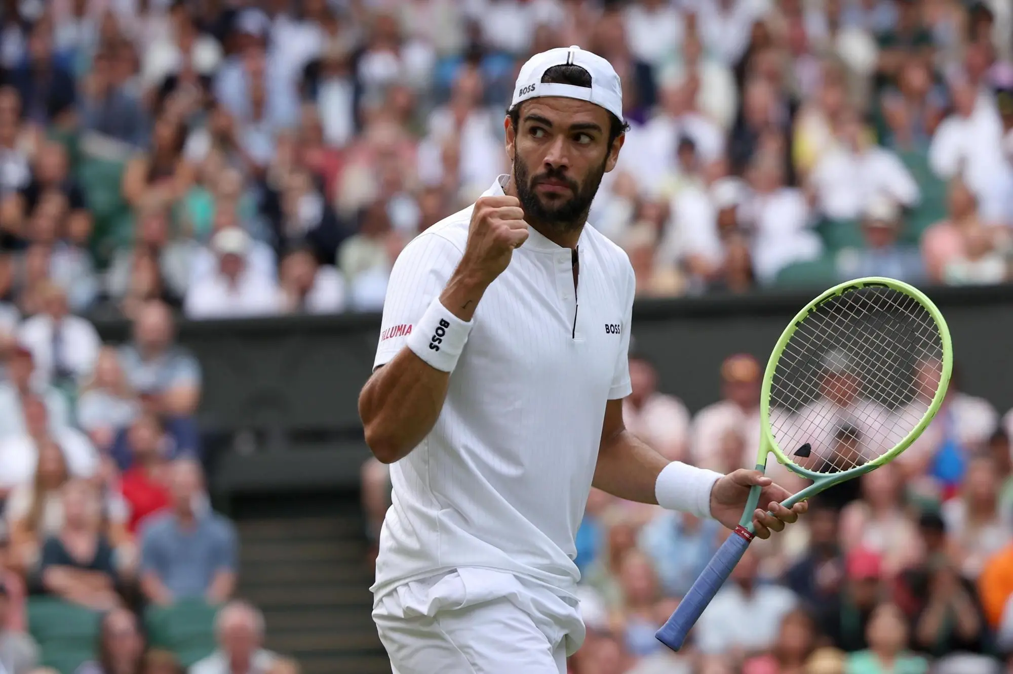 Matteo Berrettini, 27 anni, eliminato agli ottavi di finale (foto Ansa)