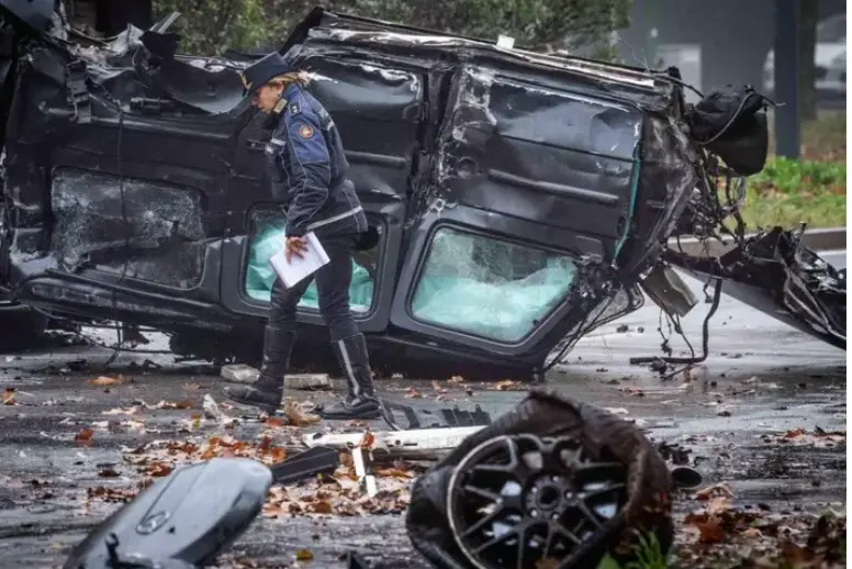 L'incidente a Milano (Foto Ansa)