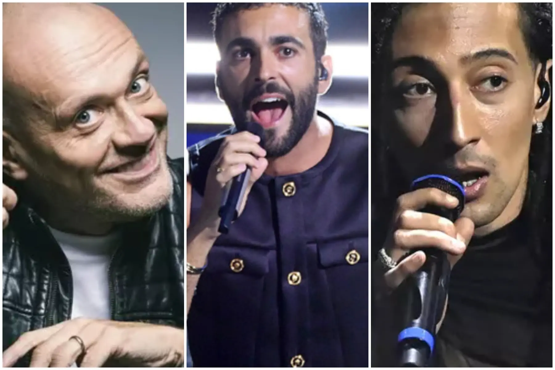 Max Pezzali, Mengoni e Ghali (Ansa)