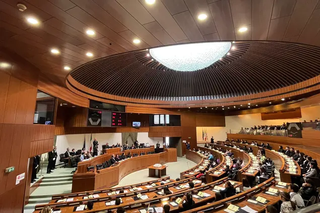 L'aula del Consiglio regionale (foto Murgia)