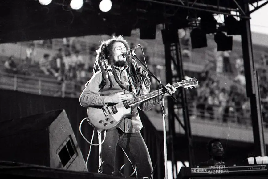 Bob Marley in concerto a Milano il 29 giugno 1980. ANSA