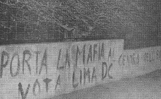 Scritte contro Lima a Cagliari (Archivio L'Unione Sarda)