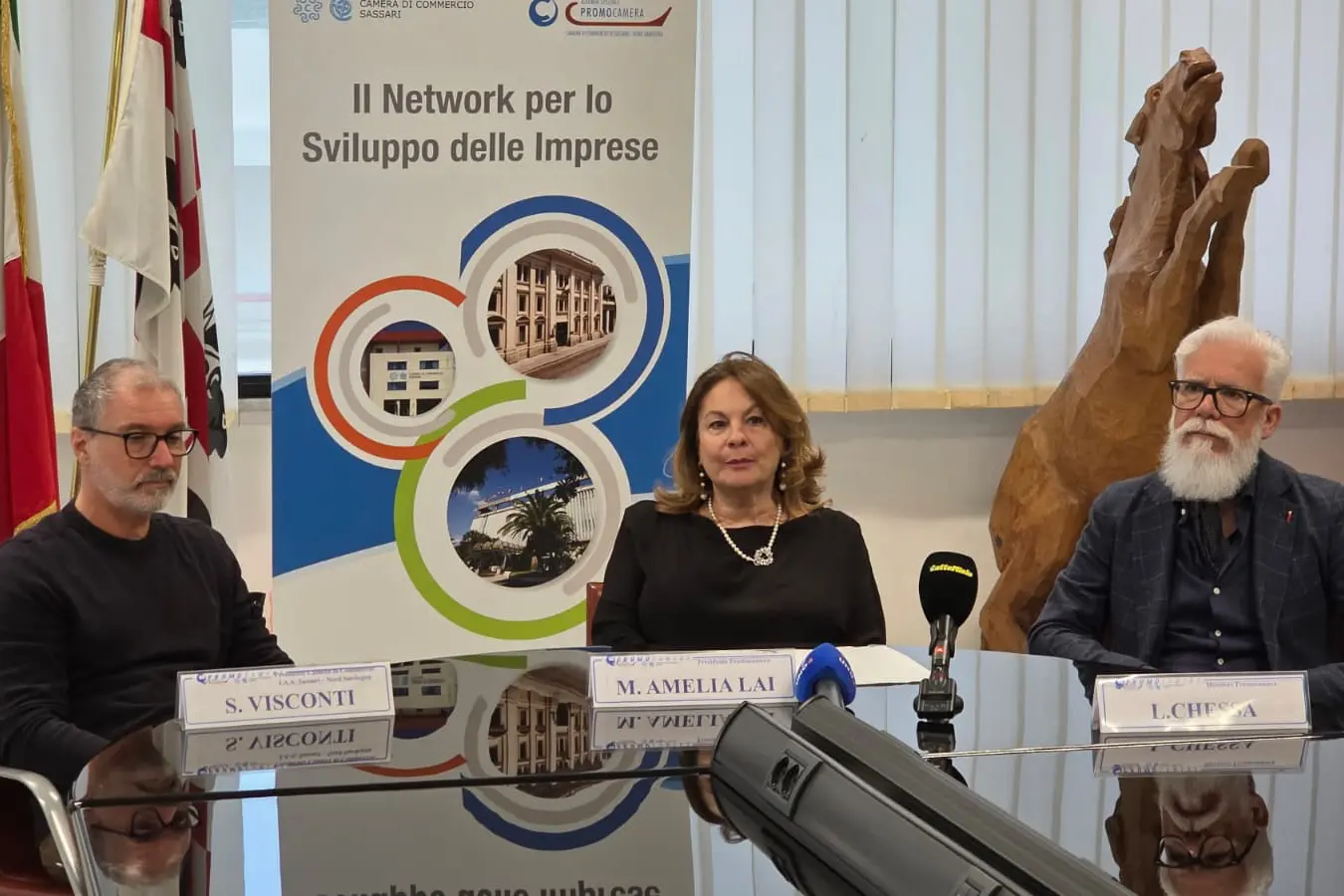 Stefano Visconti, Maria Amelia Lai e Luigi Chessa (foto ufficio stampa)