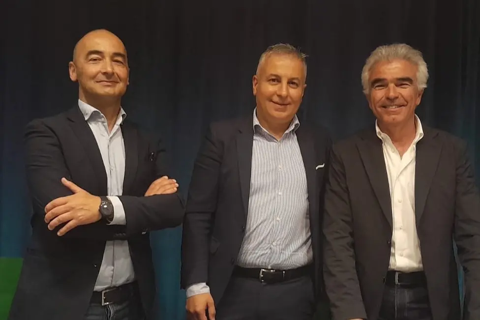 Il sindaco Marras con i consiglieri Campus e Ibba (foto Corrias)