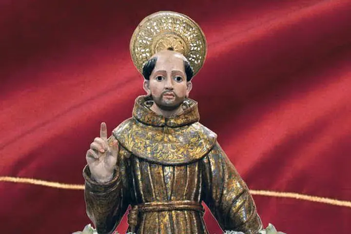 La statua di San Bernardino di Mogoro (L'Unione Sarda)
