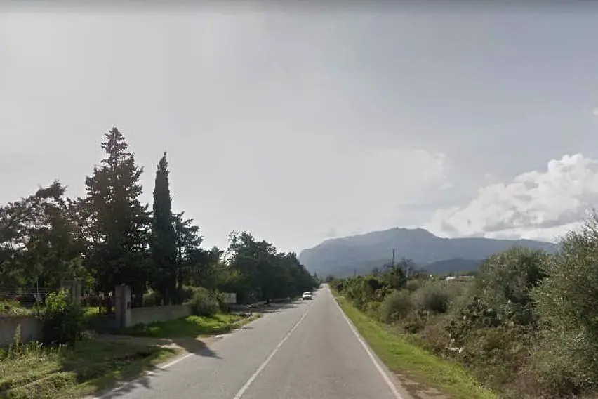 La strada provinciale 3 all'altezza di Siniscola (foto Google Maps)