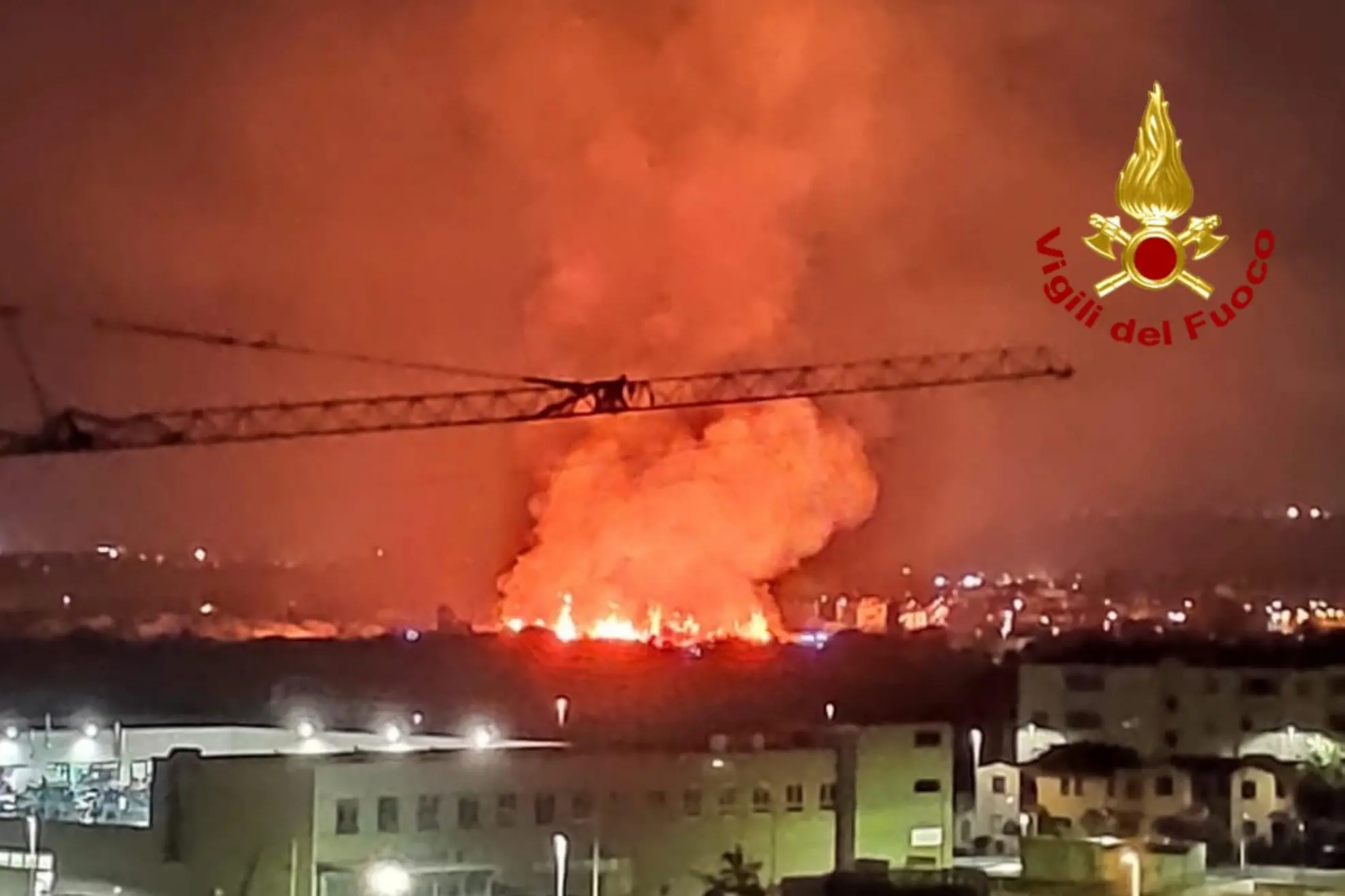 L'incendio al Molentargius (foto Vigili del fuoco)