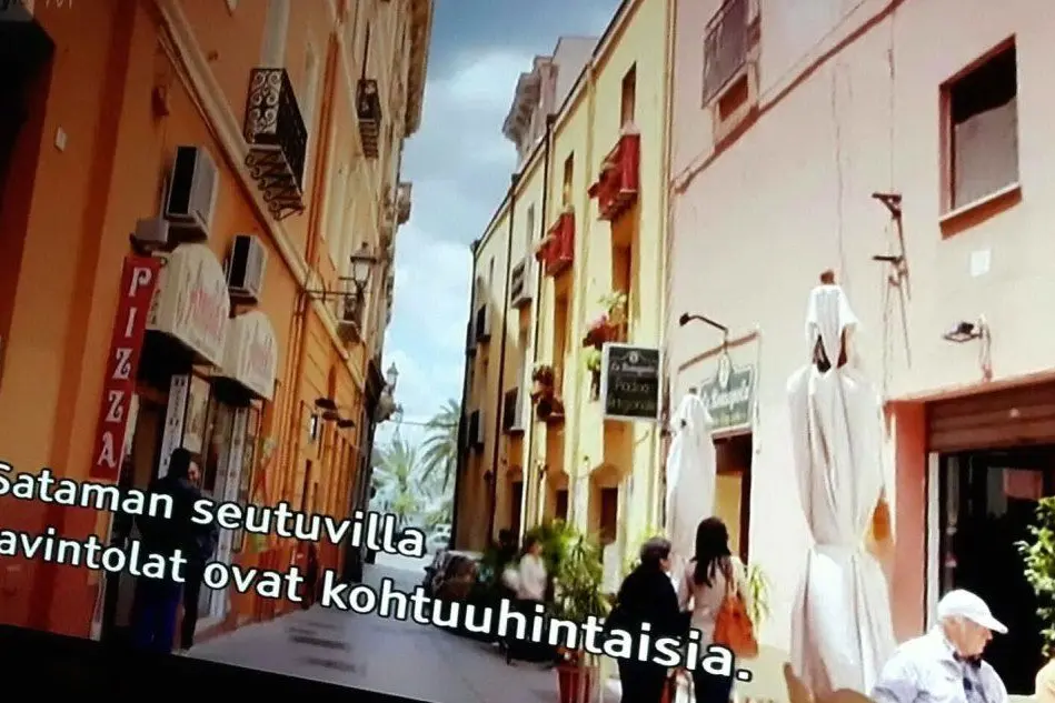 Un'immagine di Sardegna trasmessa dalla tv finlandese
