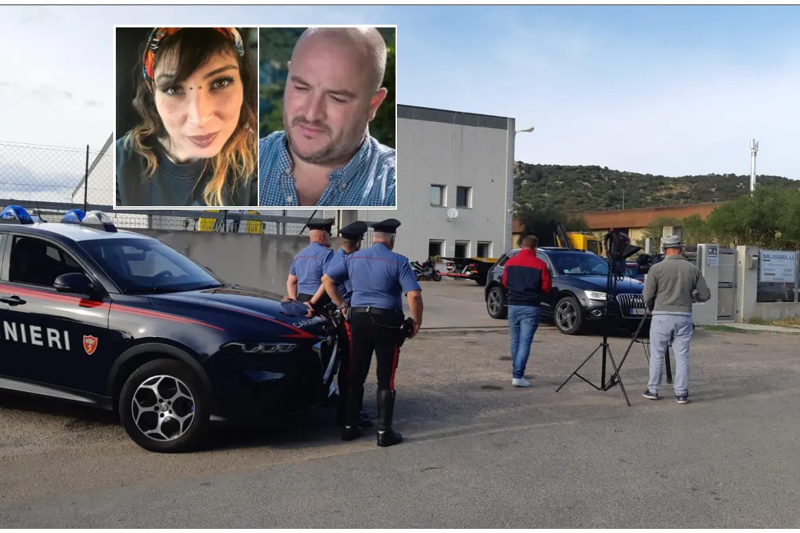 L'auto di Ragnedda, nel riquadro l'assassino e la vittima