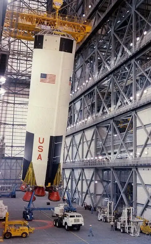 Il primo stadio del Saturn V dell'Apollo 8