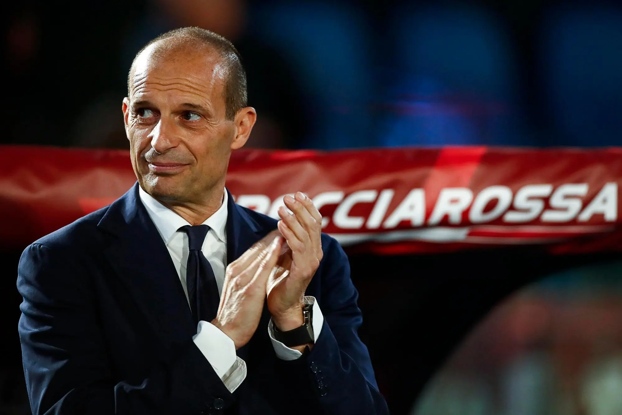 JuventusÃ? coach Massimiliano Allegri gestures during the Italian Cup (Coppa Italia) final soccer match between Atalanta BC and Juventus FC at the Olimpico stadium in Rome, Italy, 15 May 2024. ANSA/ANGELO CARCONI