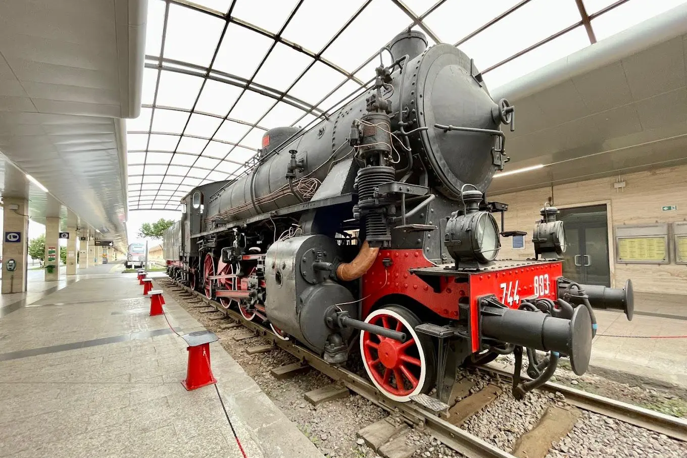 La locomotiva alla stazione ferroviaria di Cagliari