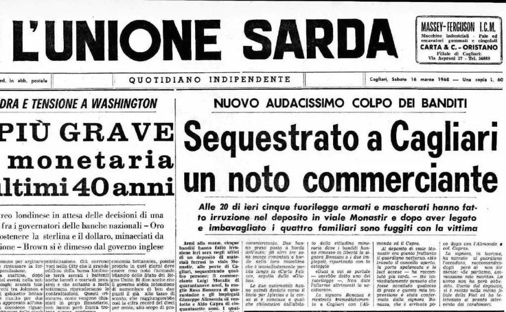 #AccaddeOggi: 16 marzo 1968, si scatena l'Anonima Sequestri