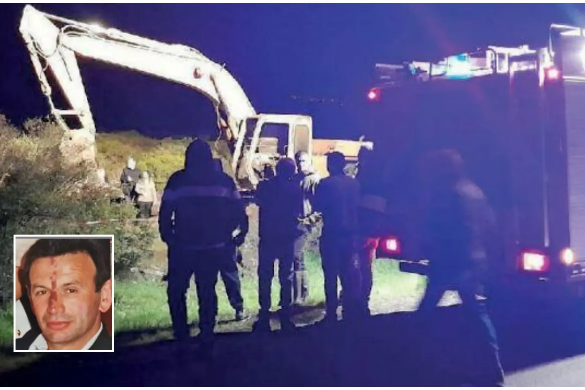 Il luogo della tragedia, nel riquadro una vecchia foto della vittima (L'Unione Sarda)
