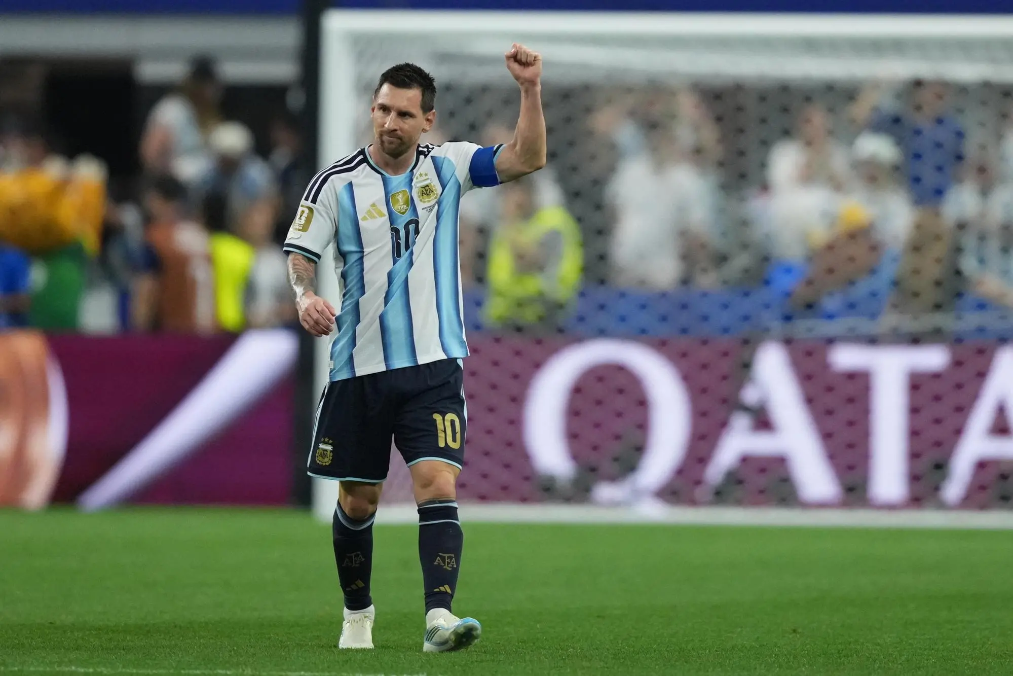 L'esultanza di Lionel Messi (Ansa)