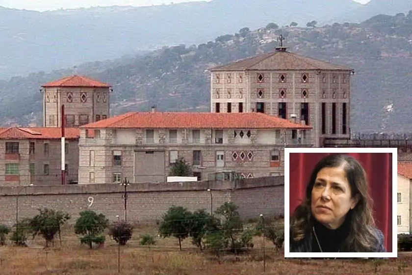 Alessandra Todde (nel riquadro) contro i 41 Bis a Badu 'e Carros